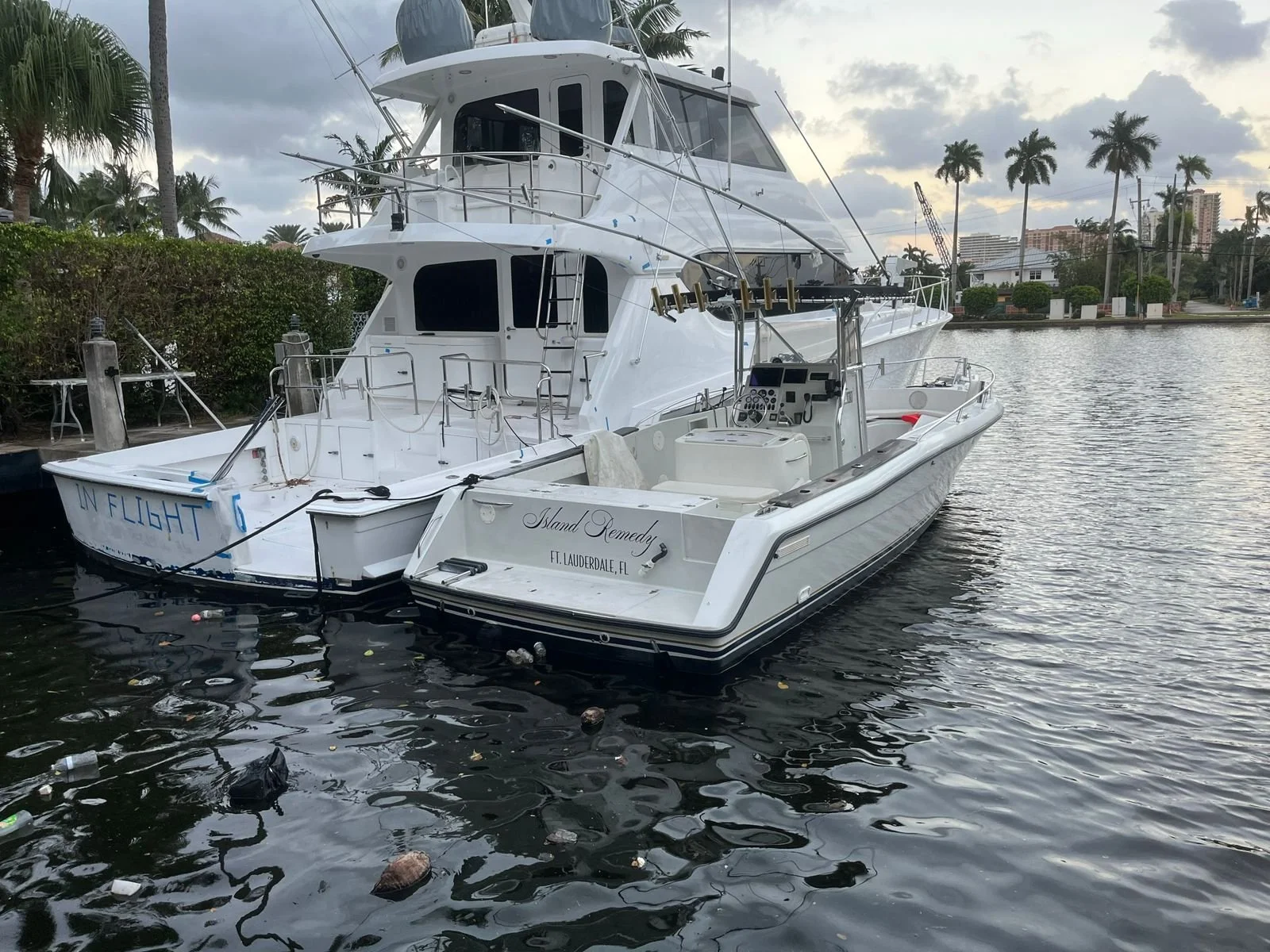 Luxury yacht on the open ocean